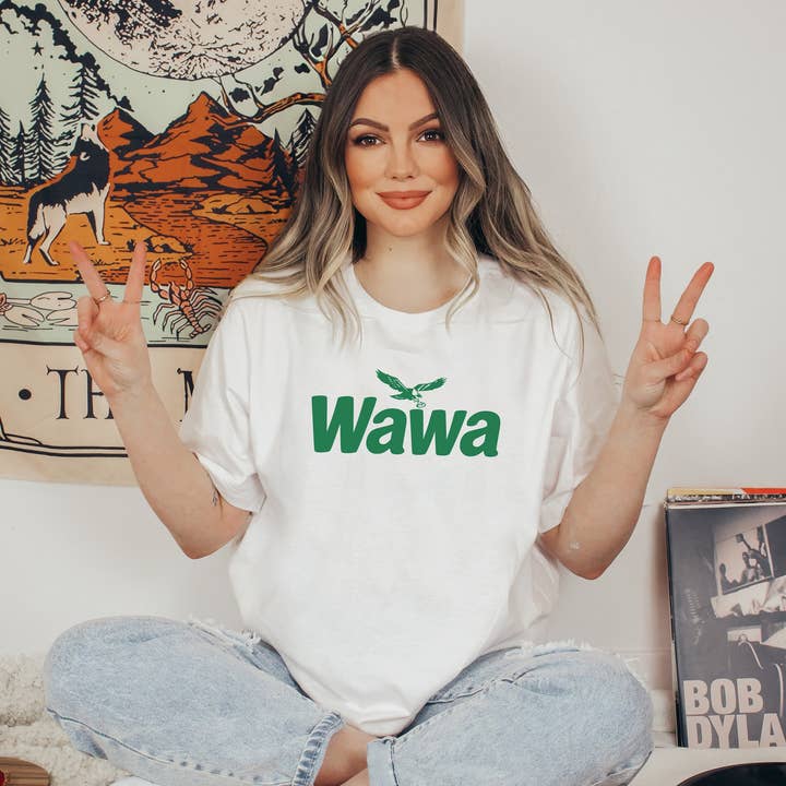 TheKingShirt - Wholesale Screen Printed T-Shirt - Women's - Eagles Wawa Shirt - Philly Kelly Green Tee Gift