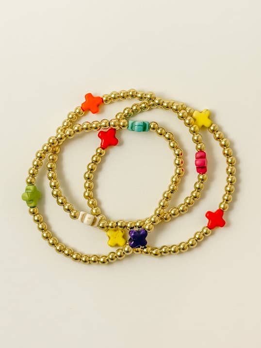 Cross My Heart Bracelet (multiple colors) for wholesale by Tacklebox Jewelry