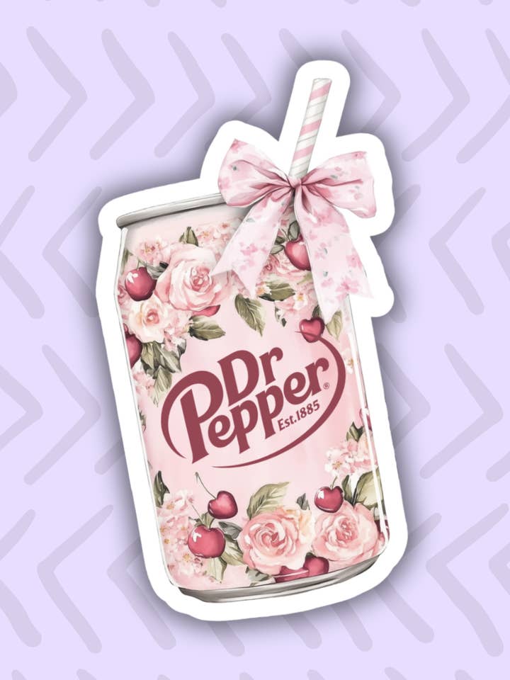 Dr.Pepper sticker,floral dr pepper decal,laptop decals for wholesale by Lalatina Shop