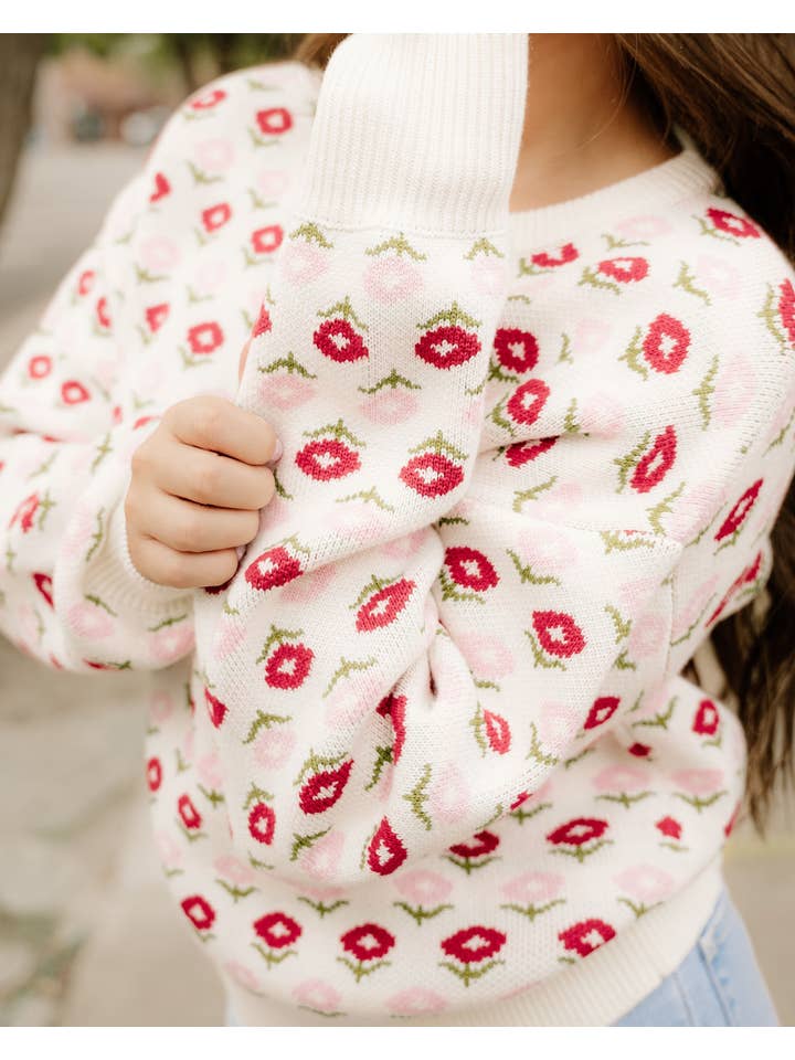 Indie & Co. | Women's Apparel - Wholesale Knit Sweater - Women's - Savannah Floral Sweater | Crew Neck Sweater | Knit Sweater5