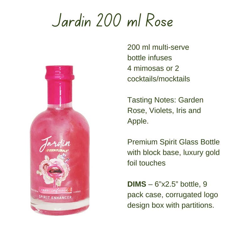 Jardin Infusion Florale - Wholesale Cocktail Mix/Syrup - JARDIN PREMIUM Rose Mixer for Cocktails and Mocktails