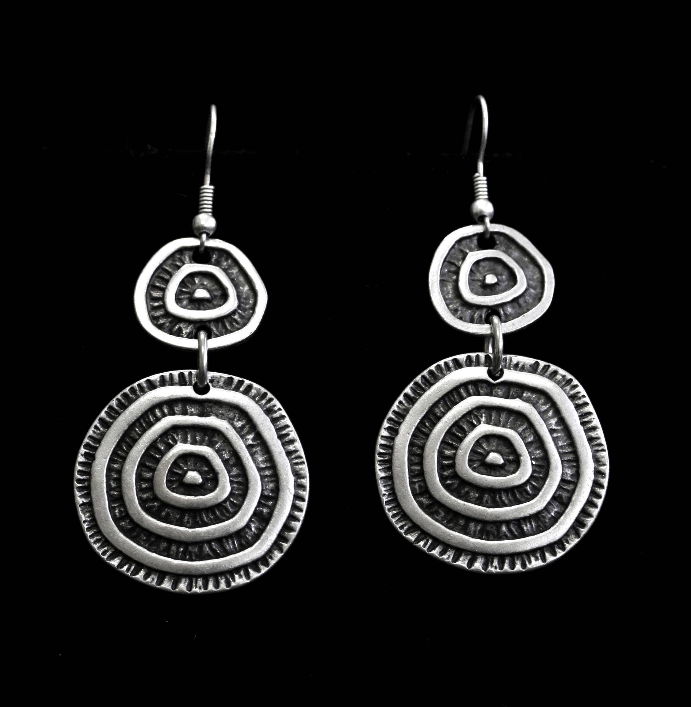 Chanour - Wholesale Dangle Earrings - Handmade Natty Pewter Earrings - 45972