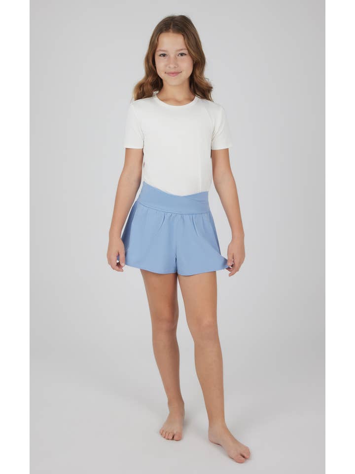 90 Degree by Reflex - Wholesale Shorts - Kids - Girls Crossover Hybrid Short with Inner Pant