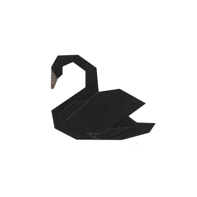 Black Swan Brooch for wholesale by Bewooden