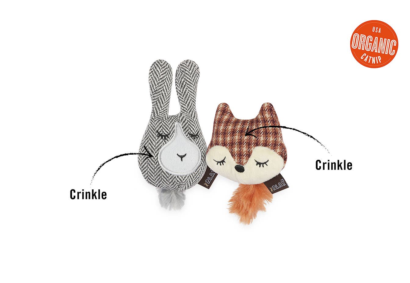 P.L.A.Y. Pet Lifestyle and You - Wholesale Pet Toy Set - Cat - Feline Frenzy Forest Friends - Foxsy and Hopsy1