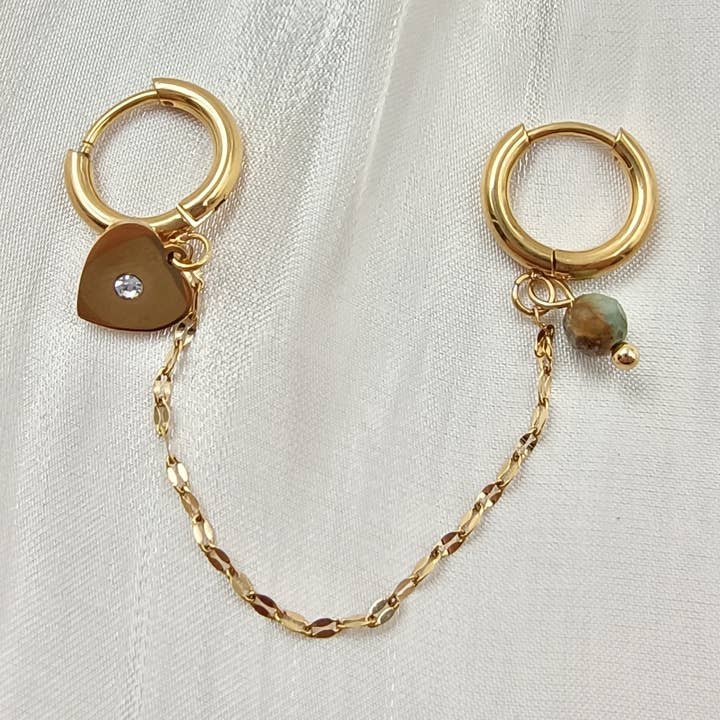 Orecchini mini cerchi cuore - Sophia per la vendita all'ingrosso da parte di Lovelika