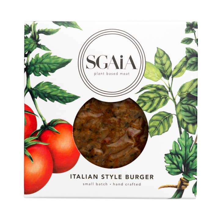 Italian Style Vegan Burger (2x110g) for wholesale by Sgaia Foods
