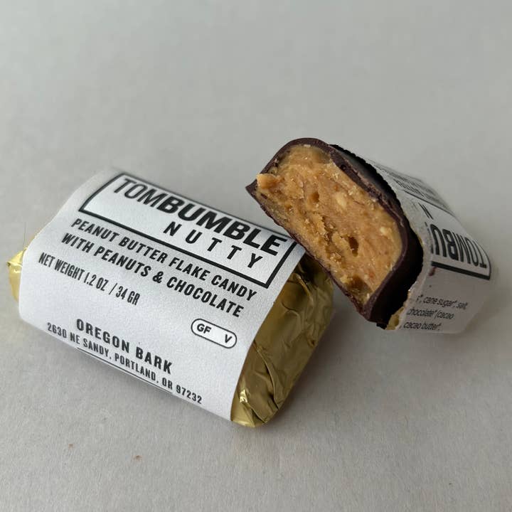 Oregon Bark - Wholesale Chocolate Bar - Tom Bumble Nutty Candy Bar - Peanut Butter Flake & Chocolate