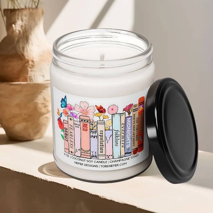 Nefer Designer Candles & Home Decor - Wholesale Jar/Filled Candle - Albums as Books | Era by Era Soy Candle2