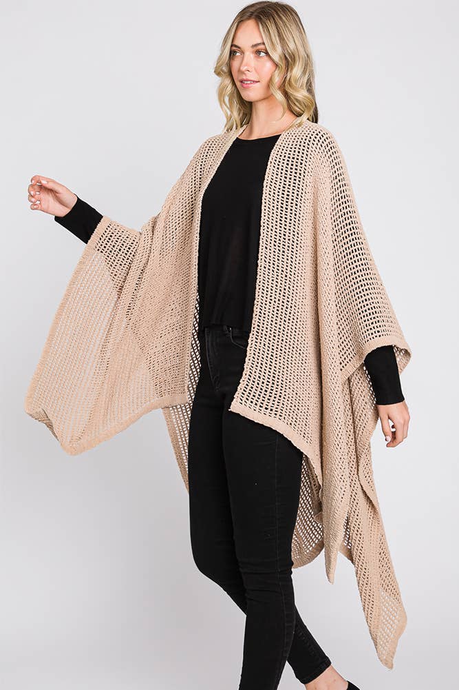 Hana - Wholesale Cardigan - Dames - Solid Chenille Crochet Ruana39