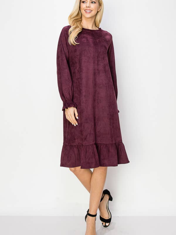 Amal Stretch Suede Dress for wholesale by Joh Apparel