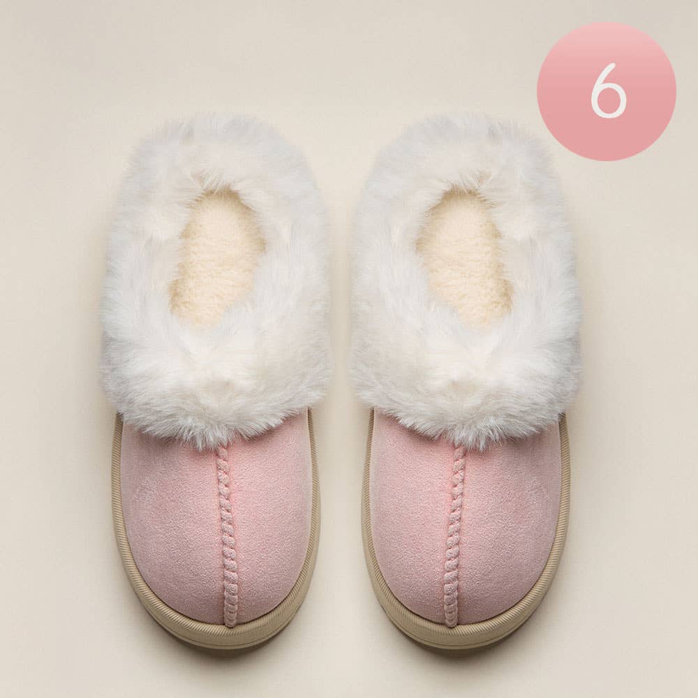 Sensibling Corp. - Wholesale Slippers - Women's - 6Pairs - Platform Fur Lining Faux Suede Sherpa Indoor Slippers3
