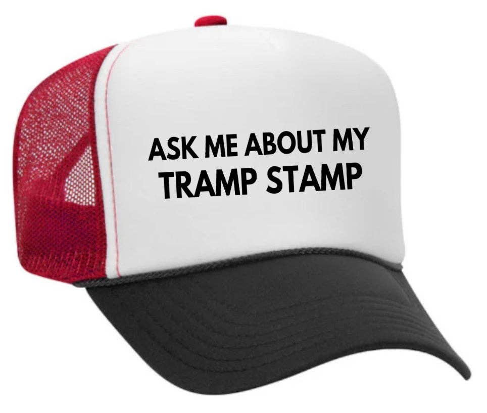 Inappropriate Trucker Hats – Engroshandel Trucker hat - Dame – Spørg mig om min Tramp Stamp Trucker Hat16