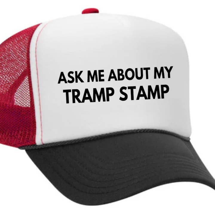 Inappropriate Trucker Hats – Engroshandel Trucker hat - Dame – Spørg mig om min Tramp Stamp Trucker Hat16