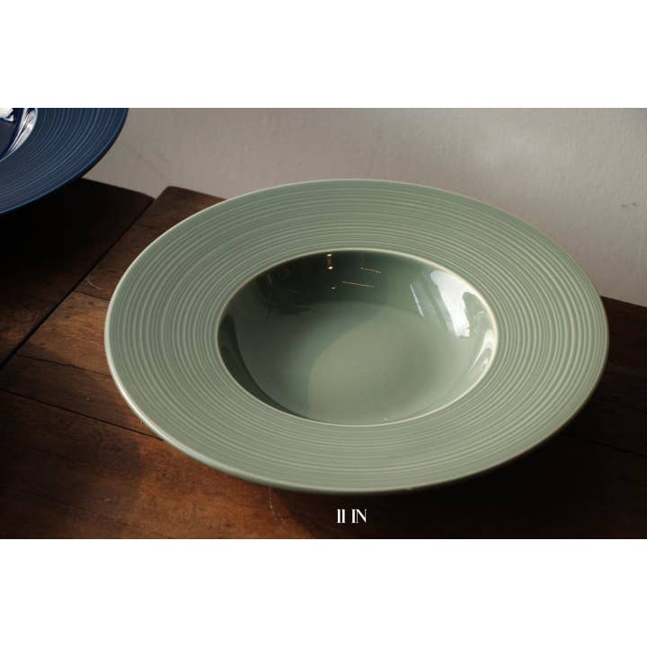 Beige & Co Thai Crafts - Wholesale Serving Plate - Trattoria Pasta Ceramic Plate 11" – Glossy Matte Finish8