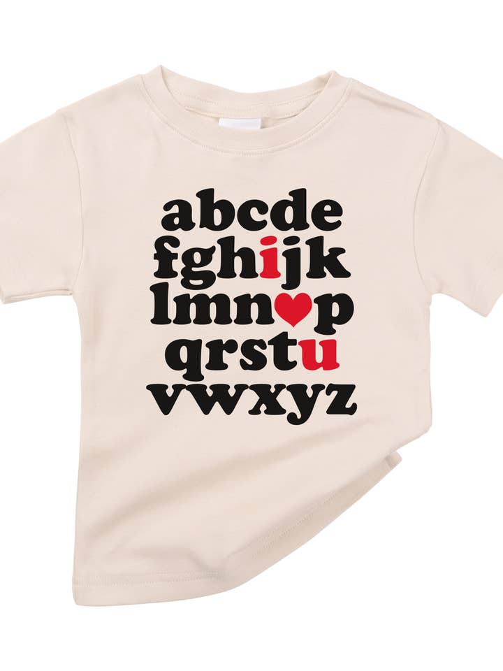 Love ABC Valentine's Day I Love You Organic Baby Kids Shirt and other Purchase Wholesale valentine tee. Free Returns & Net 60 Terms on Faire trending on Faire.