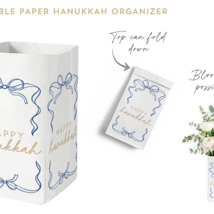 Washable Paper Hanukkah Tote for wholesale by Adara Rituals