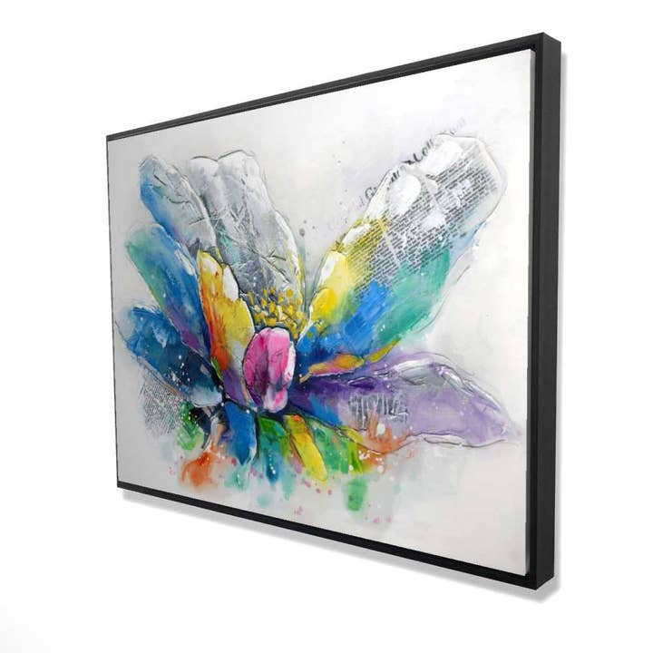 Abstrakte Blumenleinwand | Botanische Schlafzimmer Industrie Dekoration für den Großhandel von BEGIN HOME DECOR