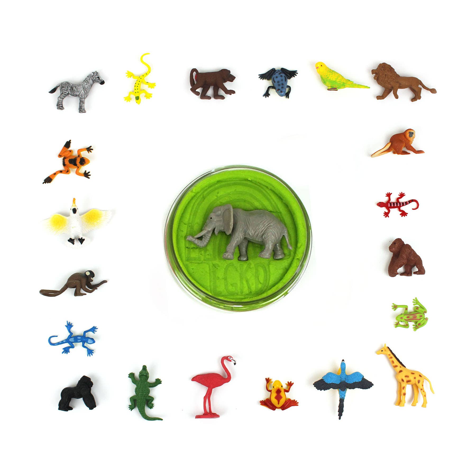 Earth Grown KidDoughs (KidDoughs by EGKD) - Wholesale Putty/Slime - Kids - Wild Animal Hidden Surprise KidDough - 4 oz1