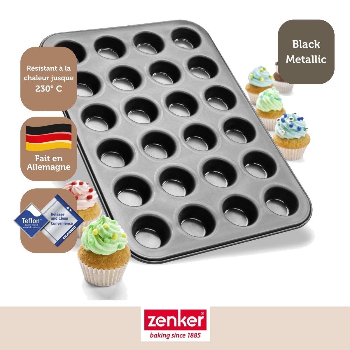 Zenker - Wholesale Cupcake/Muffin Pan - Zenker Black Metallic 24 Muffin Pan6