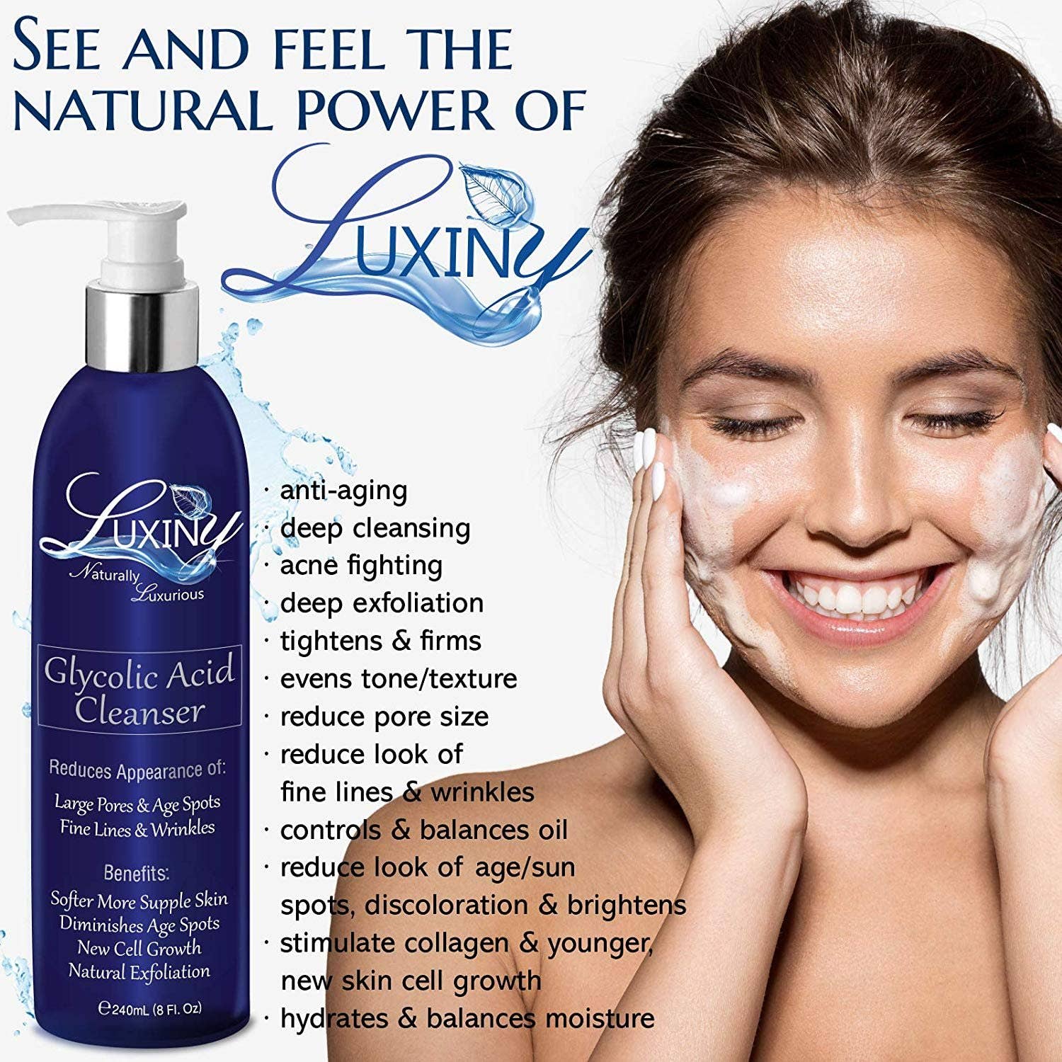 Luxiny Products - Luxurious Bath and Body - Wholesale Facial Cleanser - Face Wash |with Natural Glycolic Acid | Aloe | Exfoliating2