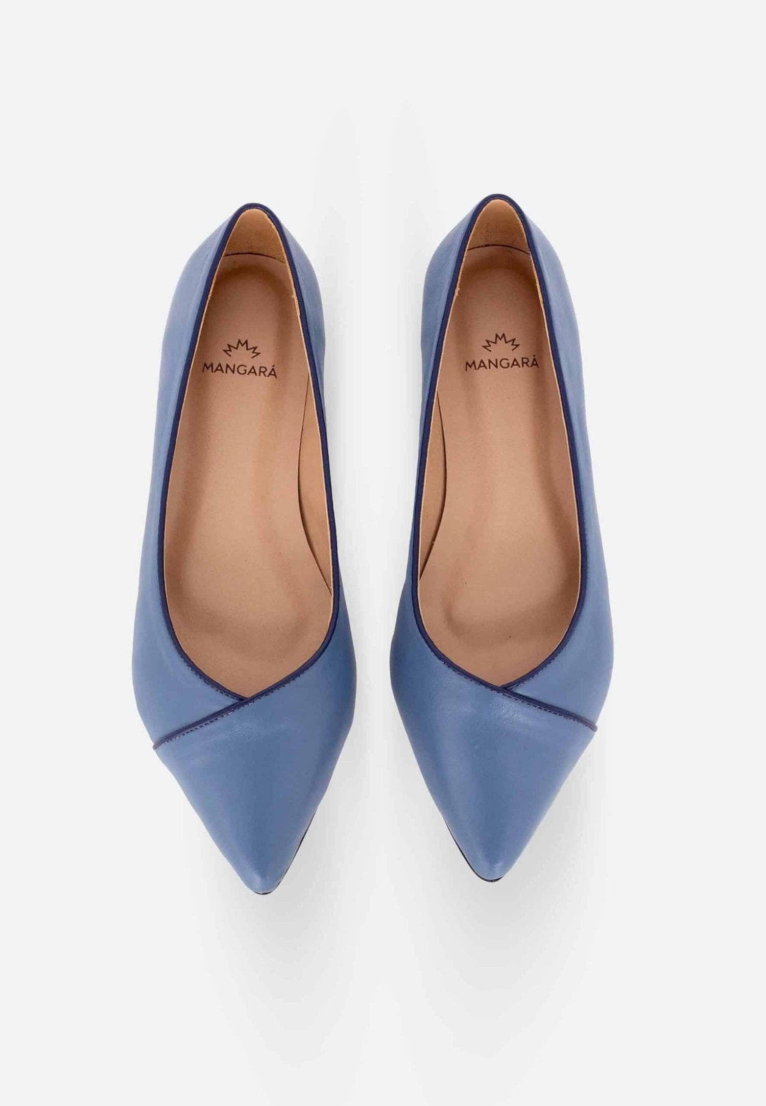 Mangará Atelier - Wholesale Flats - Women's - Blue Leather Ballerinas – Elegant Women’s Flat Shoes with Low Heel2