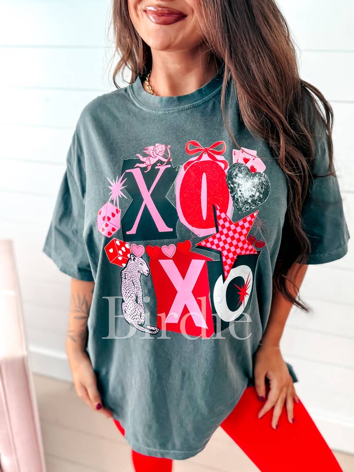 XOXO Disco Heart Graphic Tee on Pepper for wholesale by birdie