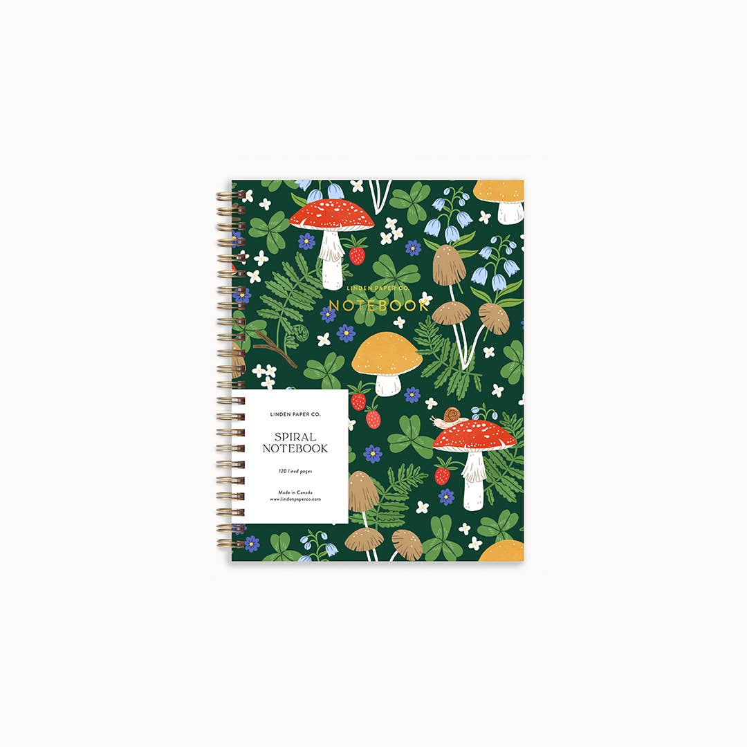Linden Paper Co. - Wholesale Notebook - Mushroom Notebook | Spiral Lined Notebook1