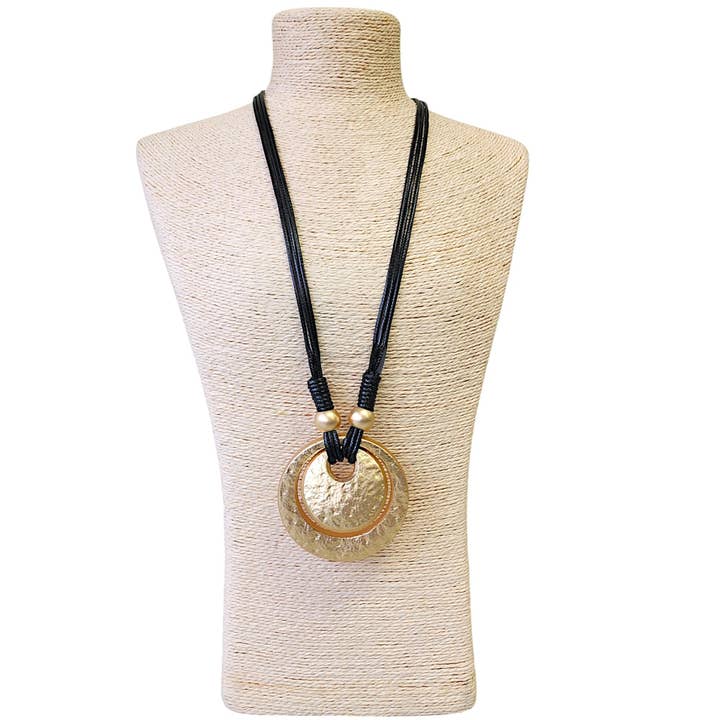 Bijoux Envie Statement Jewelry - Wholesale Pendant/Charm Necklace - Long Chunky Pendant Cord Necklace | Statement Jewelry | Boho5