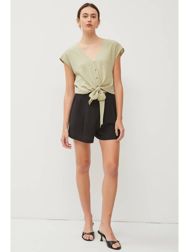 Be Cool - Wholesale Blouse - Women's - V-NECKLINE CAP SLEEVE TIE FRONT BLOUSE9