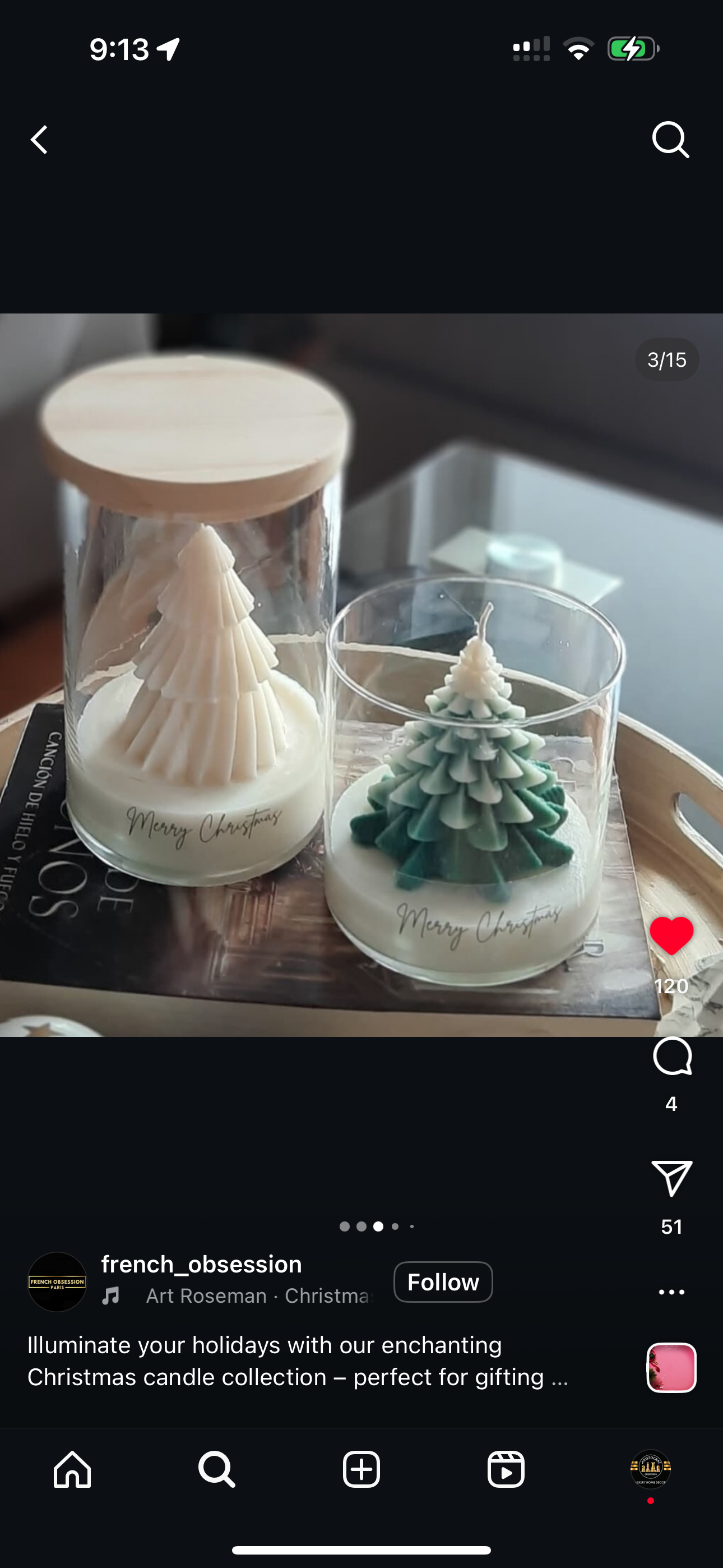 Aristocrat Creation - Wholesale Novelty candle - The Sparkling Spruce 6 oz Soy Wax Candle 1