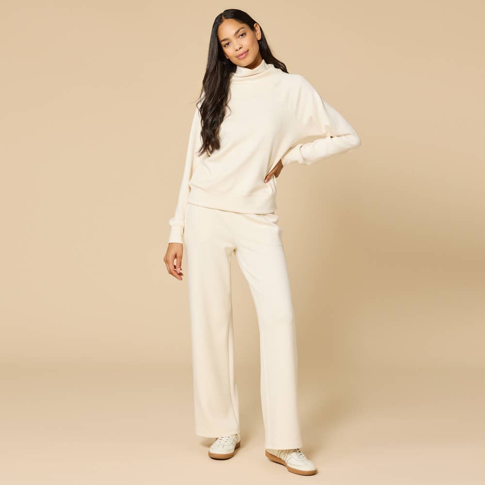 Softies - Wholesale Lounge Set - Women's - Athleisure DreamTech Mock Neck with Pleat Pant for Women1