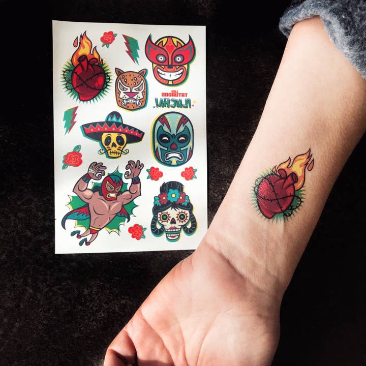 Les Tatoués - Wholesale Temporary Tattoo - Kids - Lucha Libre - Temporary Tattoos3
