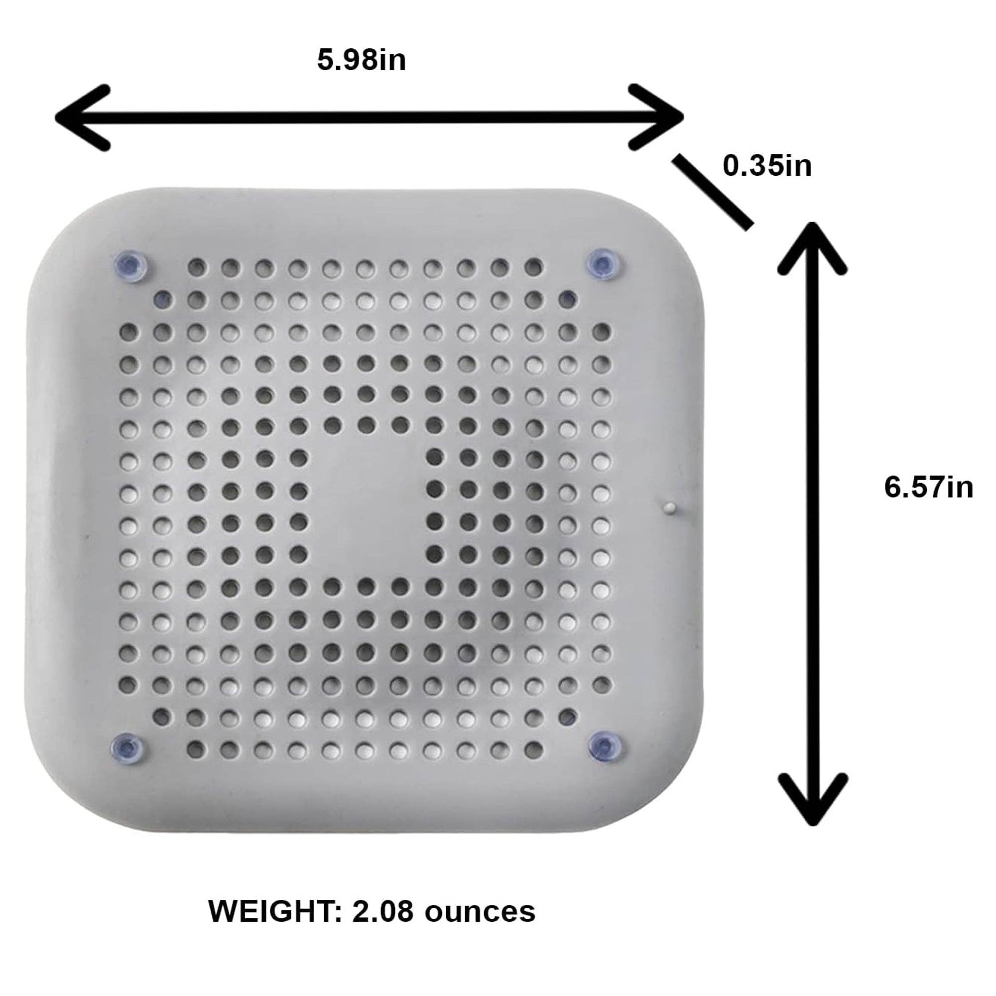 Vigor Path - Wholesale Spoelbak/stopper - Haarvanger voor doucheafvoer - vierkante afvoer van 6,57 x 5,98 inch met zuignappen - 2 stuks (grijs)2