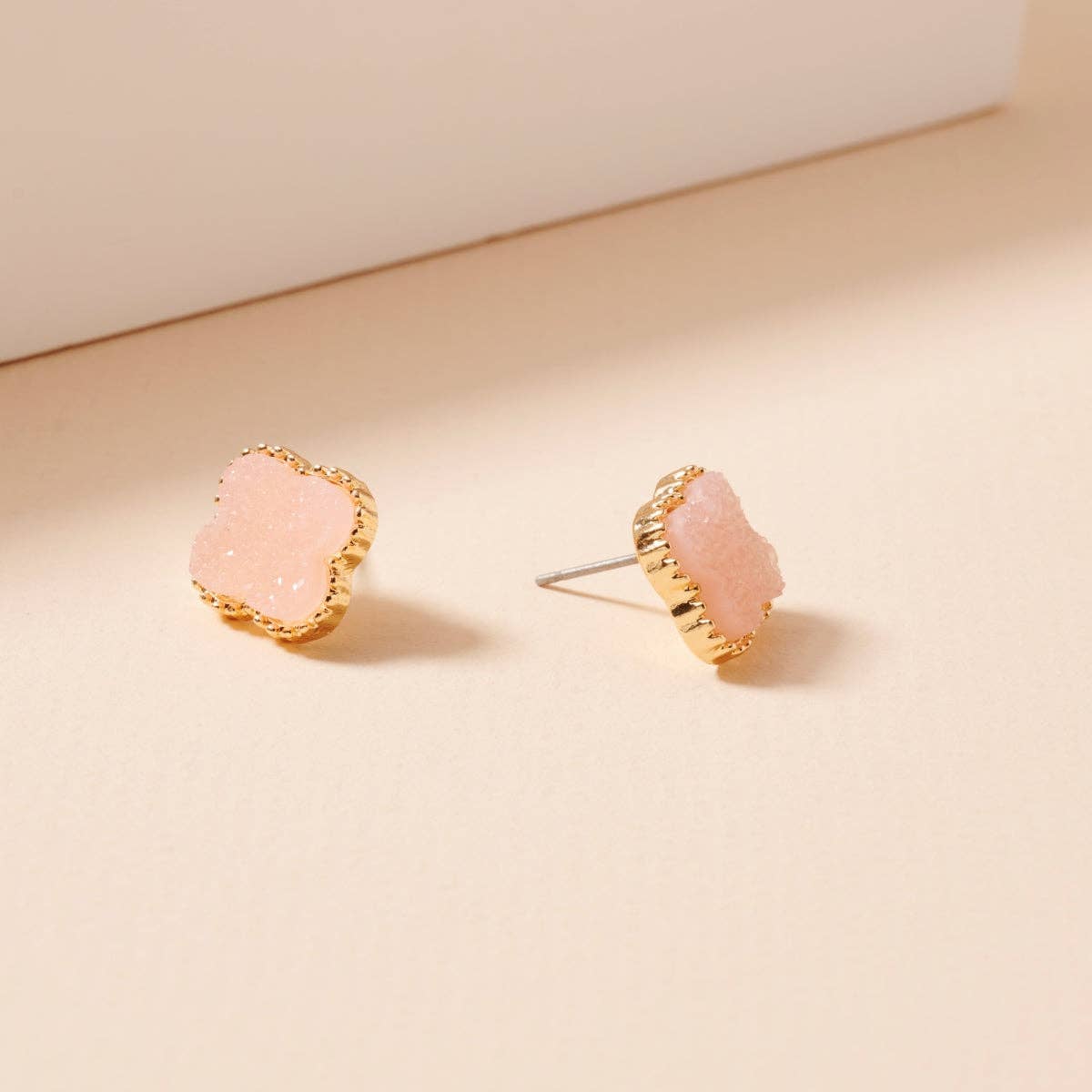 Frem - Wholesale Stud/Post Earrings - Mini Druzy Flower Stud Earrings26