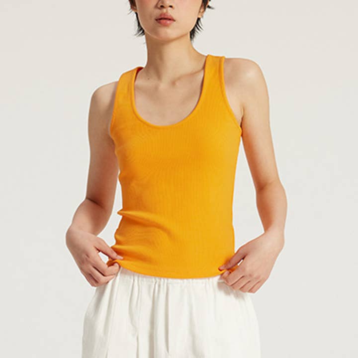HIGH ELASTICITY SLIM-FIT U-NECK CASUAL VEST TOP for wholesale by WONDERXFANS