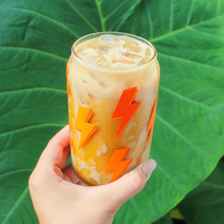 Electric Feels Company - Wholesale Drinking Glass/Cup - Lightning Bolt | Modern Coffee Glass