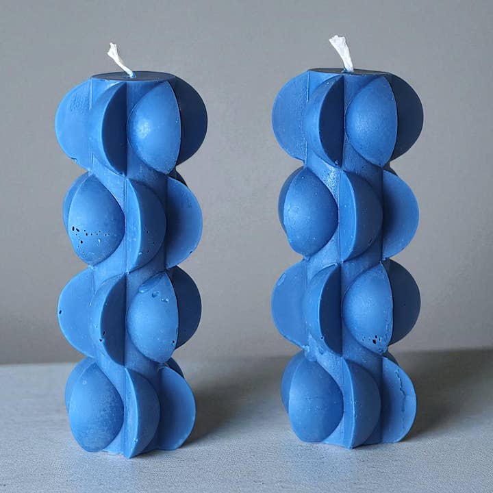 Agaboo Candle - Wholesale Novelty candle - Unique Design Wavy Tall Pillar Candle 6x2.5in3