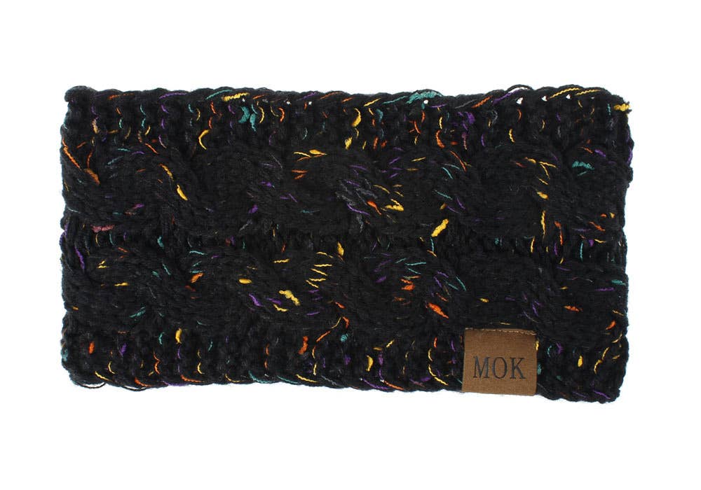 MKS America - Wholesale Fashion Headband - Women's - Plain Cable Knit Head Wrap Thermal fleece lined headband0