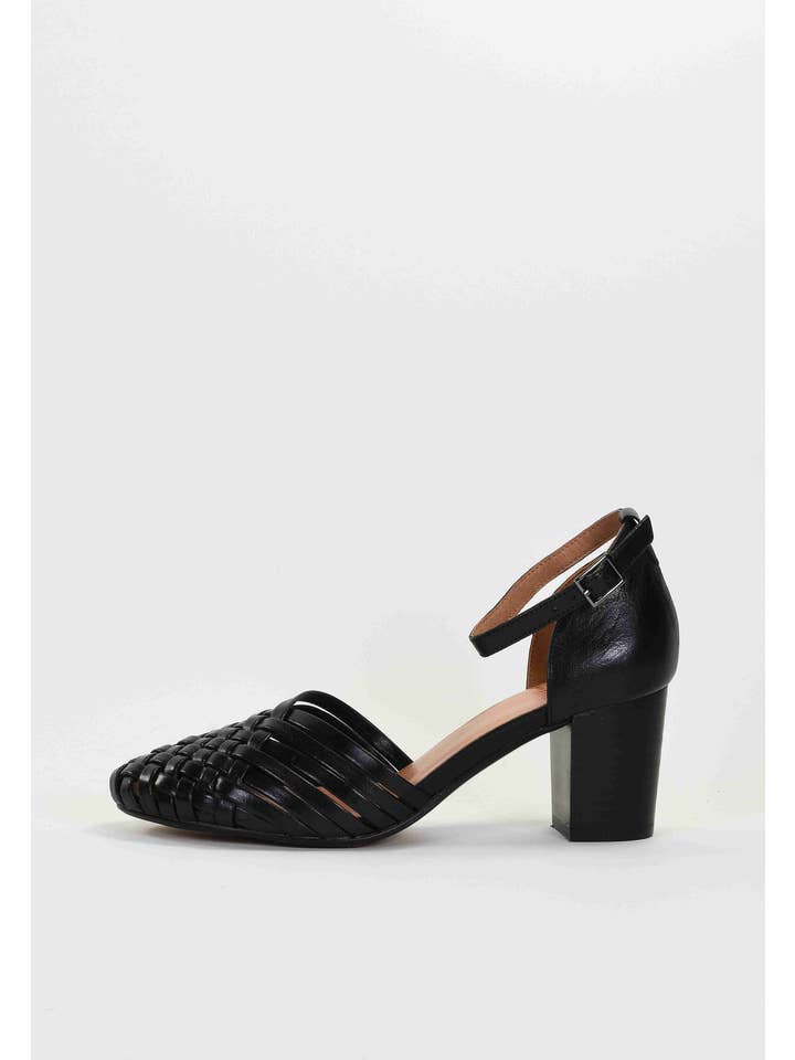 Emilie Karston - Venta al por mayor Sandalias - Mujer - Sandalias de tacón alto DANIELLE con cuero trenzado frontal1