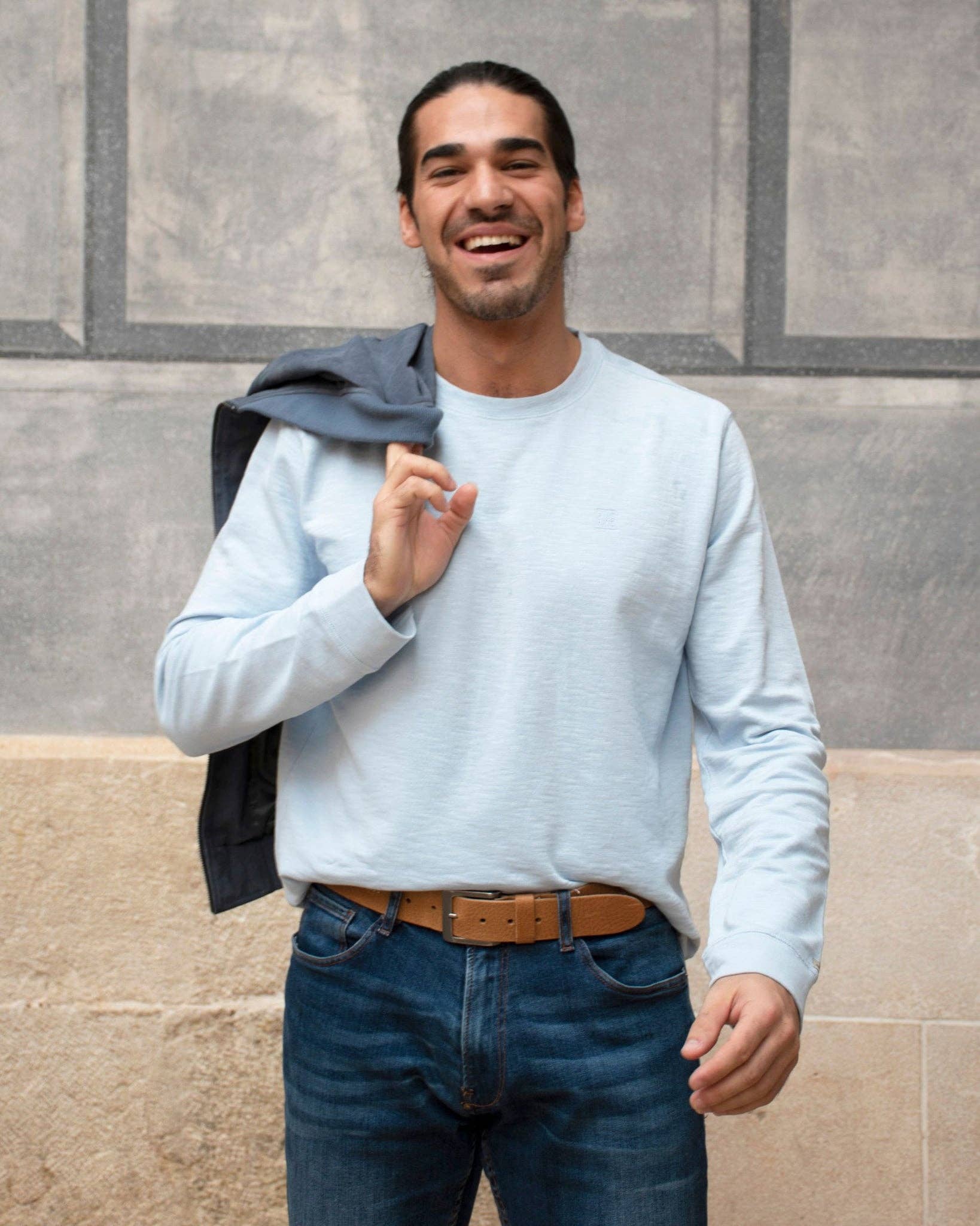 Harrison | Sky Blue Casual Crewneck Sweatshirt for wholesale on Faire4