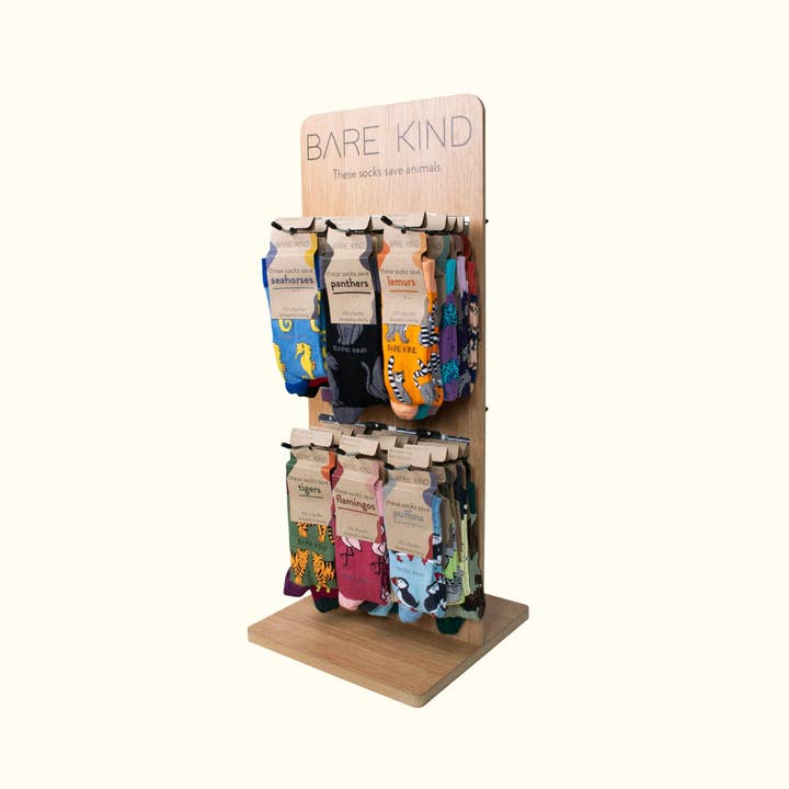 Double Sided 84 Pairs Sock Counter Display Stand | POS and other Purchase wholesale sock deals coupon code. Free returns & net 60 terms on Faire trending on Faire.