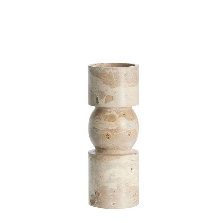 Handcrafted Solid Marble Column Candlestick, 23 cm. for wholesale by Decor Petit