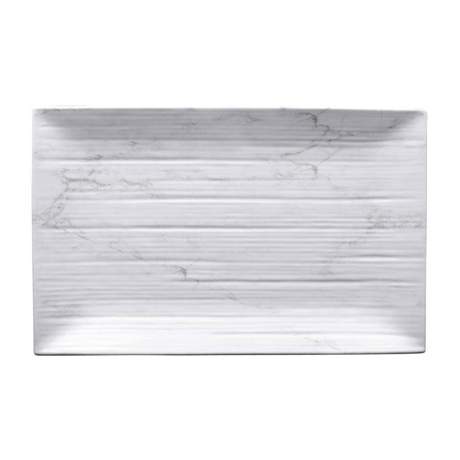 LeadingWare - Wholesale Dinner Plate - Gourmet Marble Blanc Melamine Rectangular Plate3