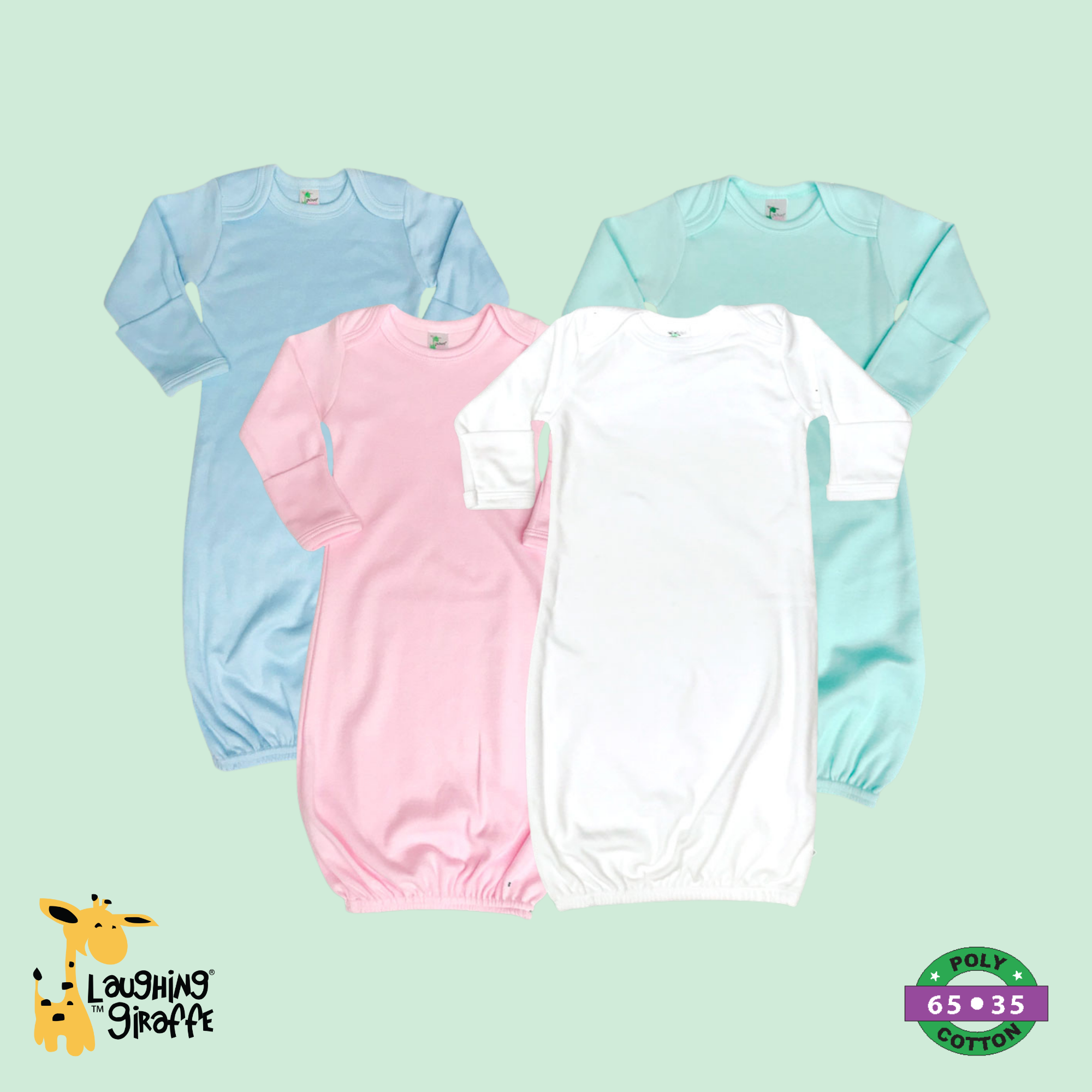 Laughing Giraffe – Großhandel Babykleid – Baby – Babyschlafkleid „Laughing Giraffe“ mit umklappbaren Fäustlingen7