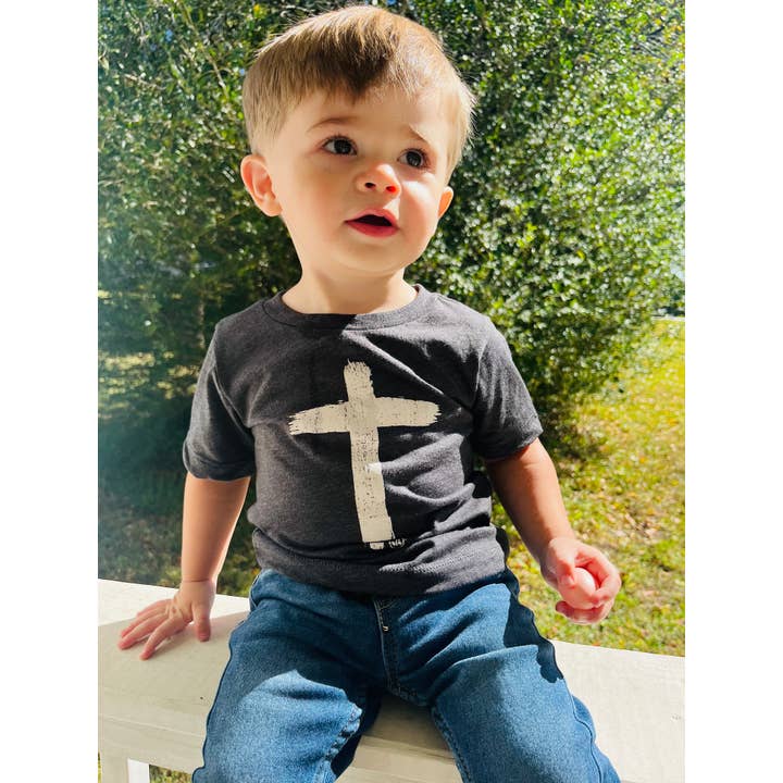 Tee Gráfico Christian Criança Cruzada por atacado de Never Lose Hope Designs