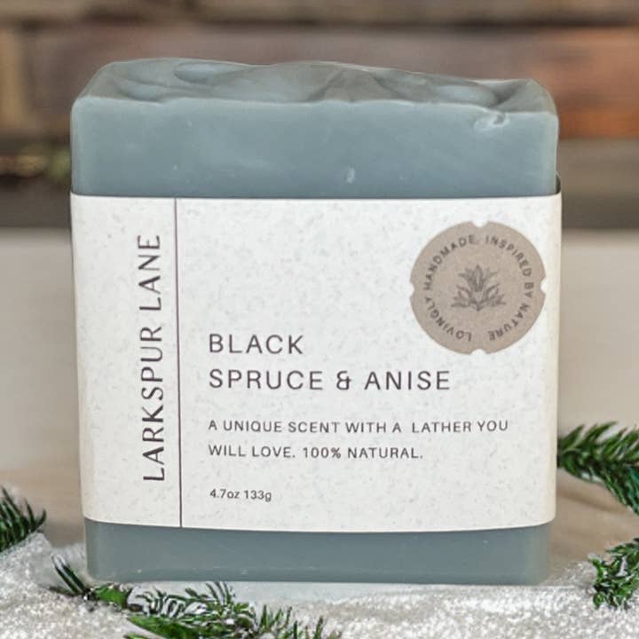 Black Spruce & Anise Soap for wholesale by Larkspur Lane Soaps & Sundries LLC