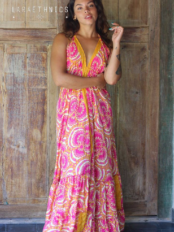 LONG DRESS - PETAL for wholesale by LARA ETHNICS