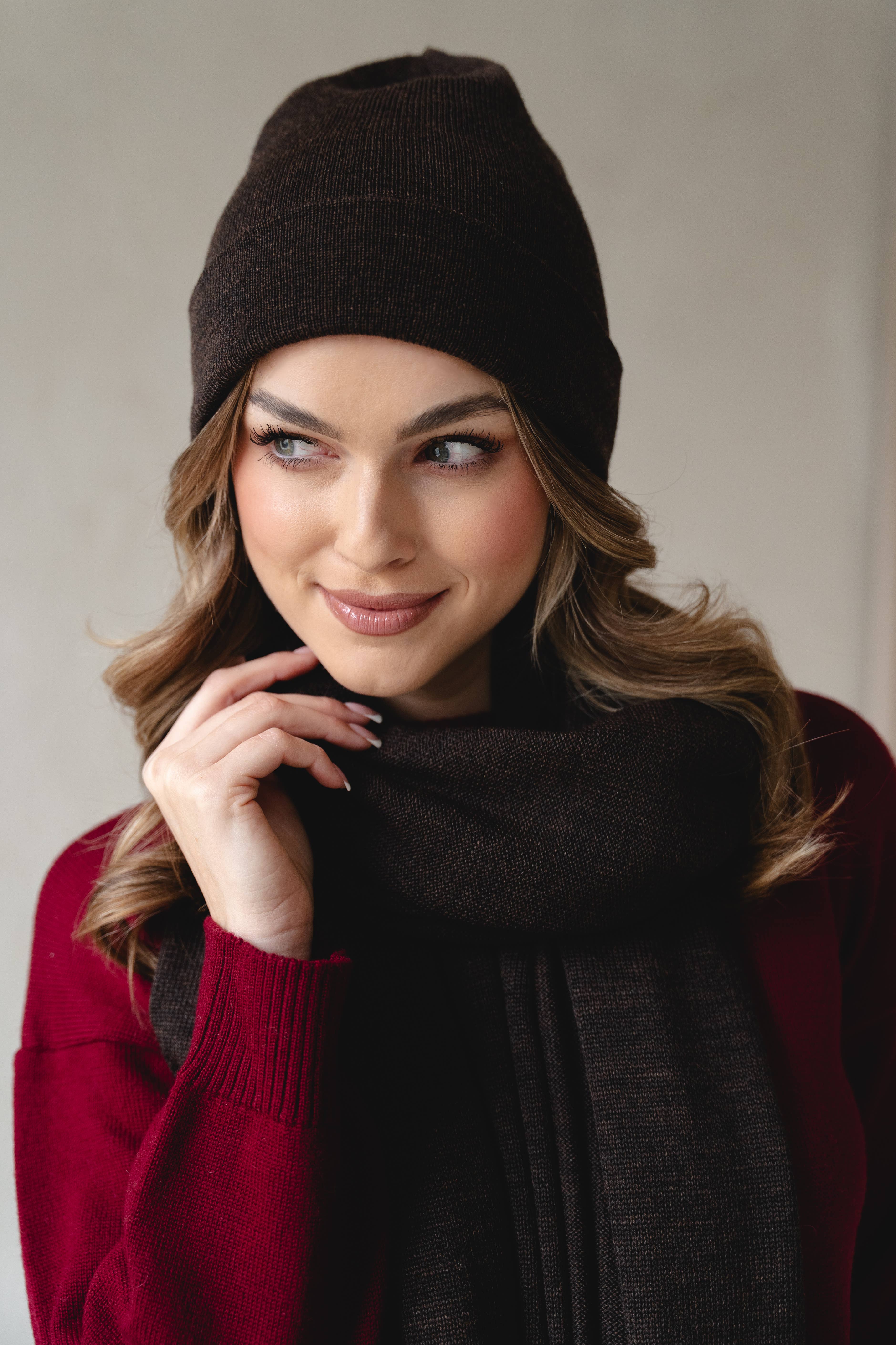 Ander - Vente Bonnet – femme - Bonnet classique NAOMI 100 % laine mérinos TOP SELLER24