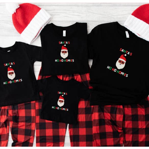 Differently Gifted - Wholesale Sleepwear Set - Unisex - Ho Ho Homies Diverse Santa Matching Xmas Pajama Set1